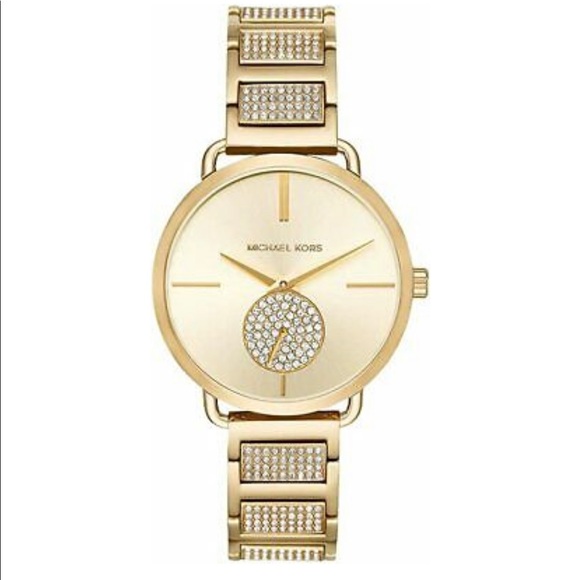 SOLD | Michael KORS Portia Pav Gold diamond watch - Picture 1 of 5